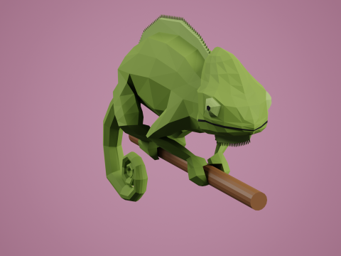 Lowpoly stylized CHAMELEON Modelo 3D