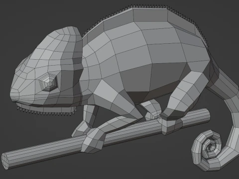 Lowpoly stylized CHAMELEON 3D Model