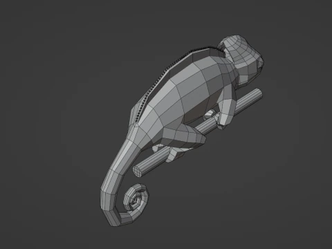 Lowpoly stylized CHAMELEON 3D Model