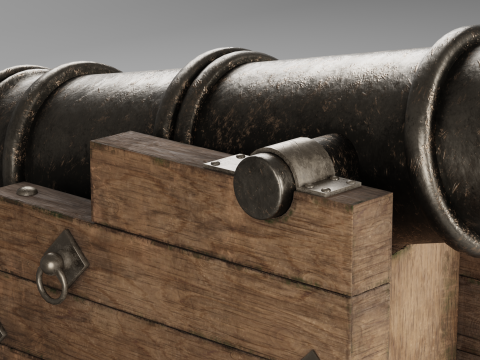 Medieval pirate cannon 3D Model