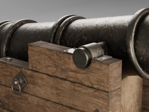 Medieval pirate cannon 3D Model