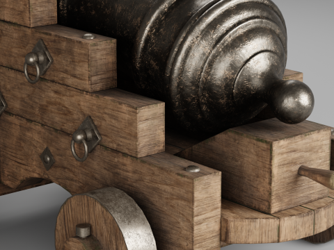 Medieval pirate cannon 3D Model