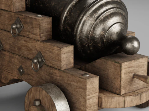 Medieval pirate cannon 3D Model