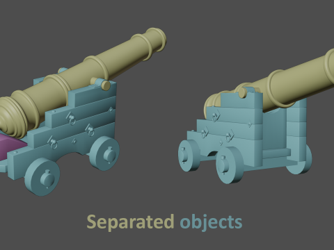 Medieval pirate cannon 3D Model