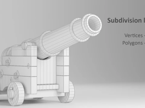 Medieval pirate cannon 3D Model