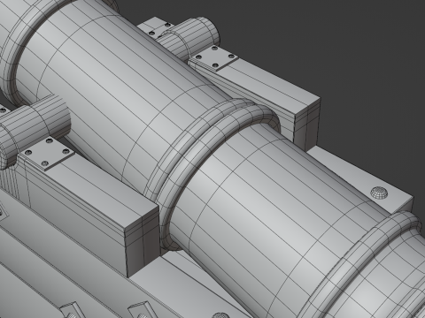 Medieval pirate cannon 3D Model