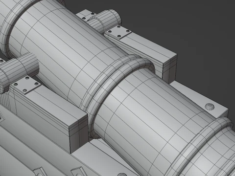 Medieval pirate cannon 3D Model