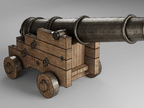 Medieval pirate cannon 3D Model