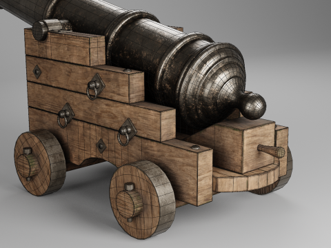 Medieval pirate cannon 3D Model