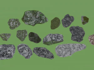 Коллекция из 15 камней с текстурами 4к. 3D Модель