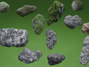 Collection of 15 stones with 4k textures Modelo 3D
