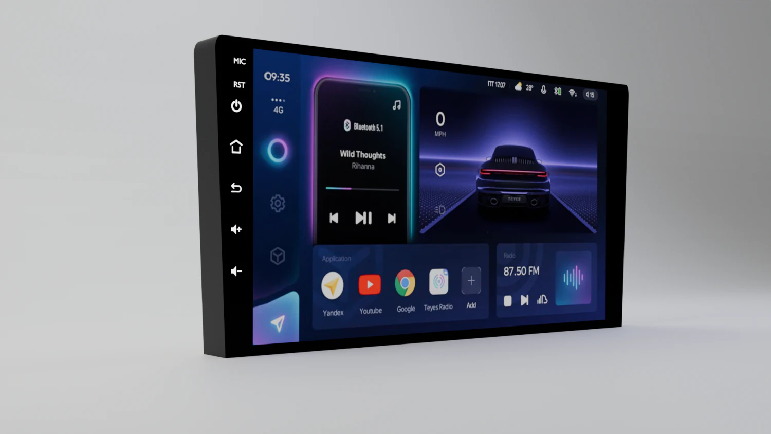 Multim&iacute;dia automotiva Modelo 3D .c4d .max .obj .3ds .fbx .stl .blend 