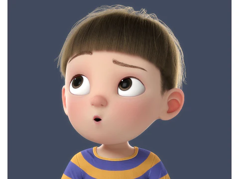 Cartoon Boy Rigged 3D Model