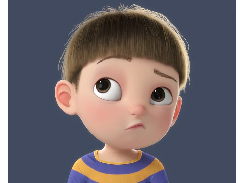 Cartoon Boy Rigged 3D Model