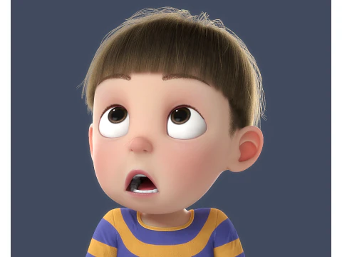 Cartoon Boy Rigged 3D Model