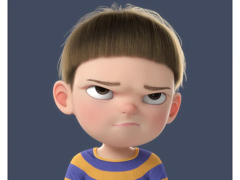 Cartoon Boy Rigged 3D Model