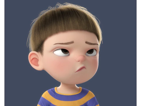 Cartoon Boy Rigged 3D Model