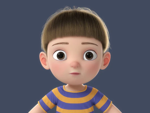 Cartoon Boy Rigged 3D Model