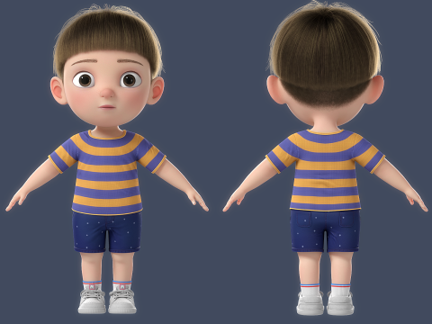 Cartoon Boy Rigged 3D 模型