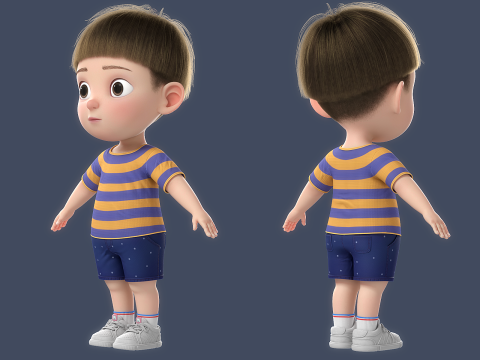 Cartoon Boy Rigged 3D 模型