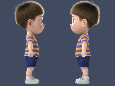 Cartoon Boy Rigged 3D 模型