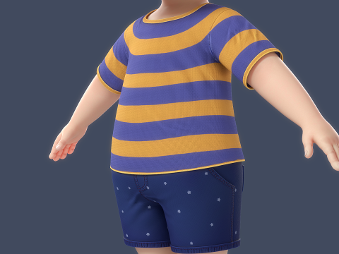 Cartoon Boy Rigged 3D 模型