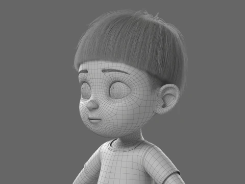 Cartoon Boy Rigged 3D Model