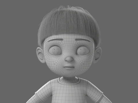 Cartoon Boy Rigged 3D Model