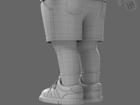 Cartoon Boy Rigged 3D Model