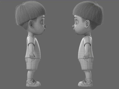 Cartoon Boy Rigged 3D Model