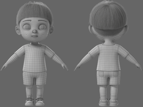 Cartoon Boy Rigged 3D 模型