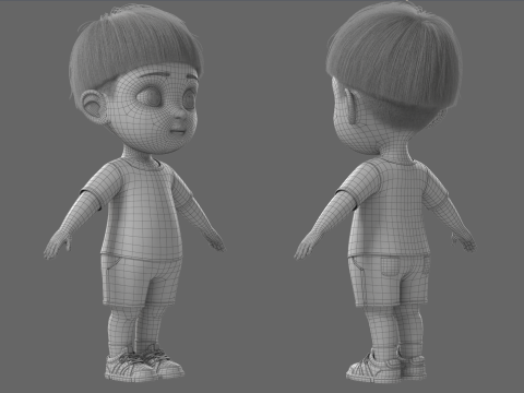 Cartoon Boy Rigged 3D 模型