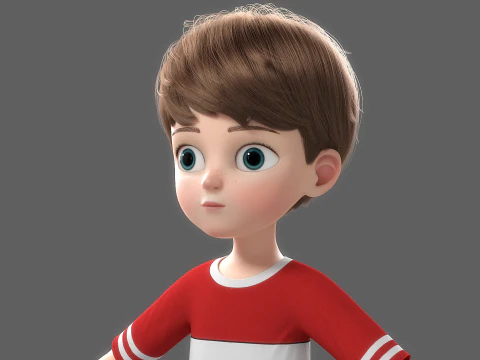 Cartoon Boy Rigged 3D Model