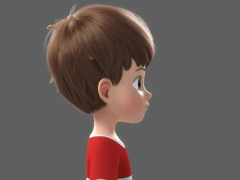 Cartoon Boy Rigged 3D Model