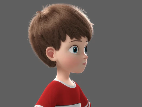 Cartoon Boy Rigged 3D Model