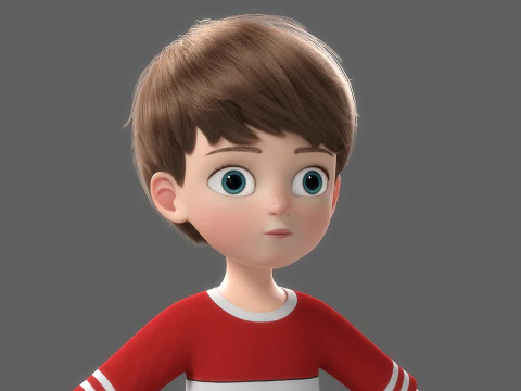 Cartoon Boy Rigged 3D Model