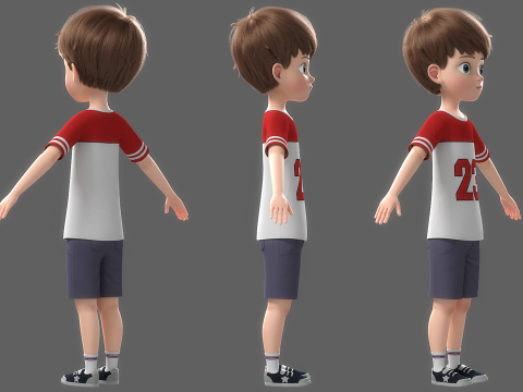 Cartoon Boy Rigged Modelo 3D