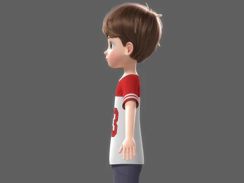 Cartoon Boy Rigged 3D Model