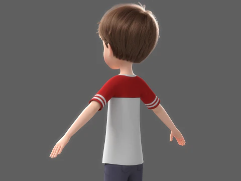 Cartoon Boy Rigged 3D Model