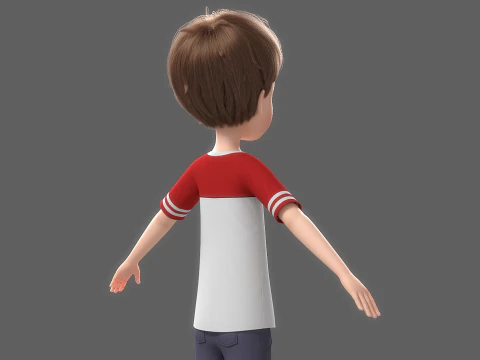 Cartoon Boy Rigged 3D Model