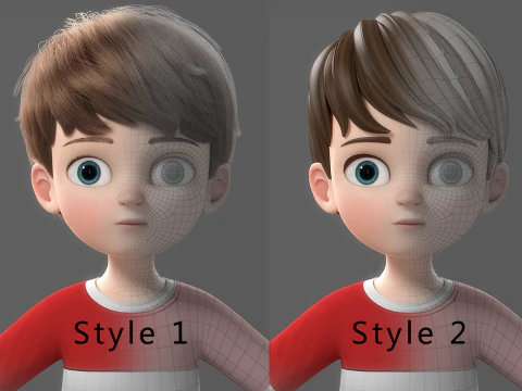Cartoon Boy Rigged 3D Model