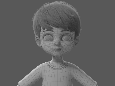 Cartoon Boy Rigged 3D Model