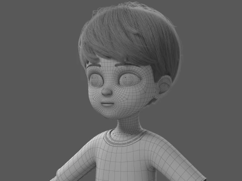 Cartoon Boy Rigged 3D Model