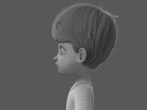 Cartoon Boy Rigged 3D Model