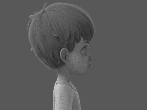 Cartoon Boy Rigged 3D Model