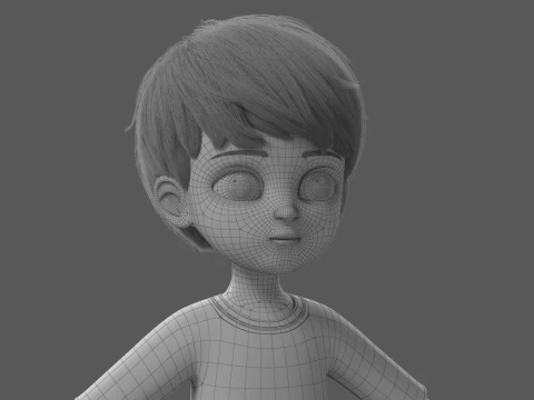 Cartoon Boy Rigged 3D Model