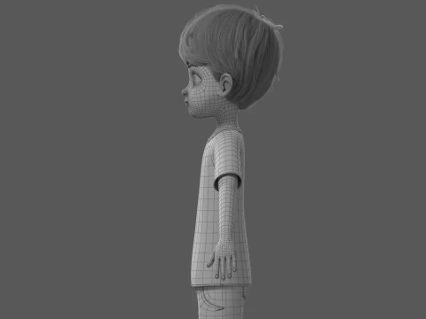 Cartoon Boy Rigged 3D Model