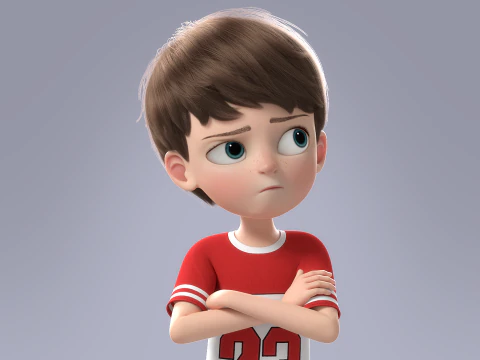 Cartoon Boy Rigged 3D Model