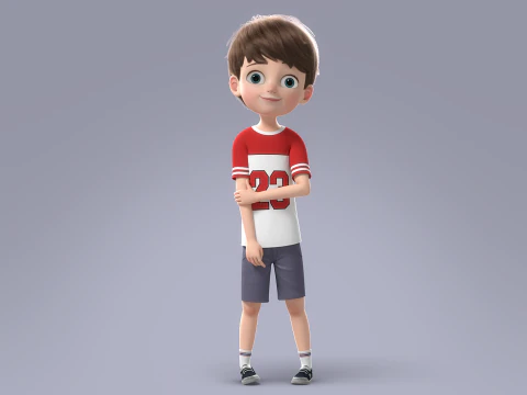 Cartoon Boy Rigged 3D Model