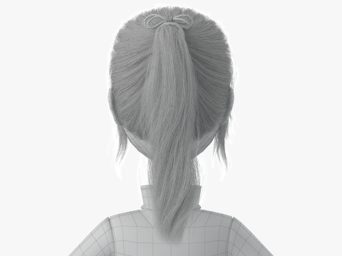 Cartoon Moto Girl Rigged 3D Model